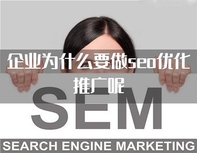 企业为什么要做seo优化推广呢