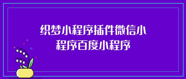 织梦小程序插件微信小程序百度小程序