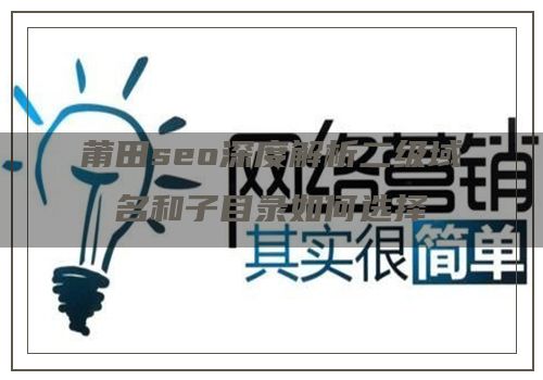 莆田seo深度解析二级域名和子目录如何选择