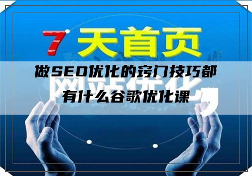 做SEO优化的窍门技巧都有什么谷歌优化课