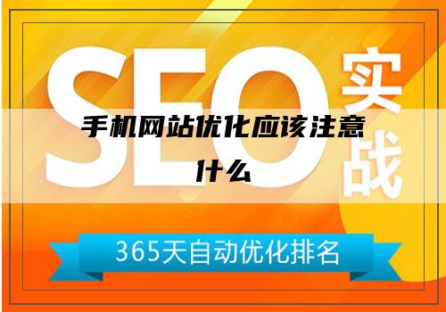 手机网站优化应该注意什么