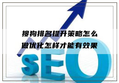 搜狗排名提升策略怎么做优化怎样才能有效果