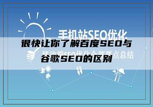 很快让你了解百度SEO与谷歌SEO的区别