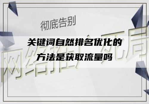 关键词自然排名优化的方法是获取流量吗